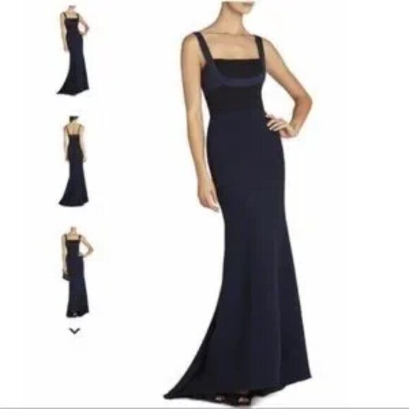 BCBG | BCBCMAXAZRIA Arabella Navy and Black Dress | Floor Length Gown - Picture 2 of 7